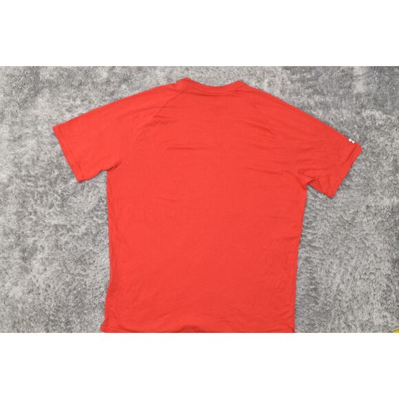 Under Armour Red Cotton Blend T-Shirt Men's 2XL Loose Crew Neck Solid - Picture 3 of 7